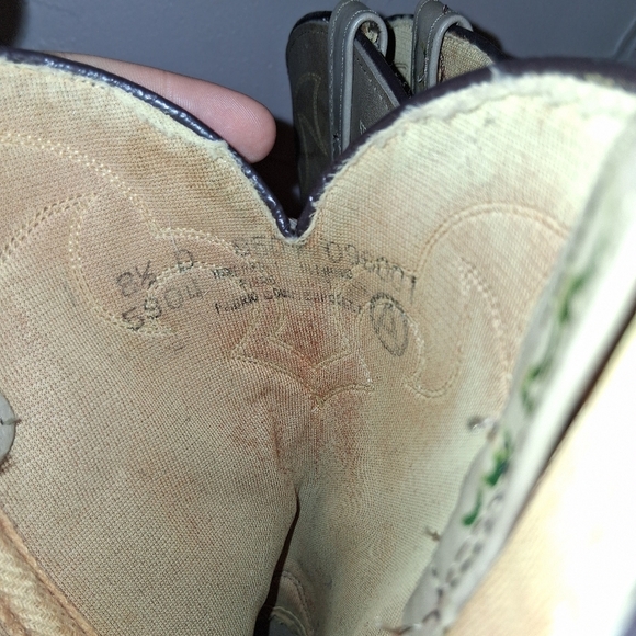 Vintage Acme Dingo Mens Boots Size 8.5 D Beige Made In USA - Picture 5 of 6